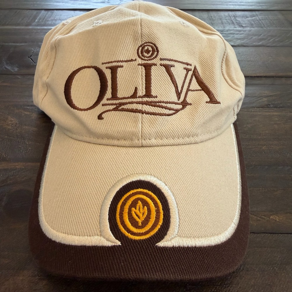 Oliva Cigar Company Strapback Cap Khaki Embroidered Tobacco Promo Dad Adjustable